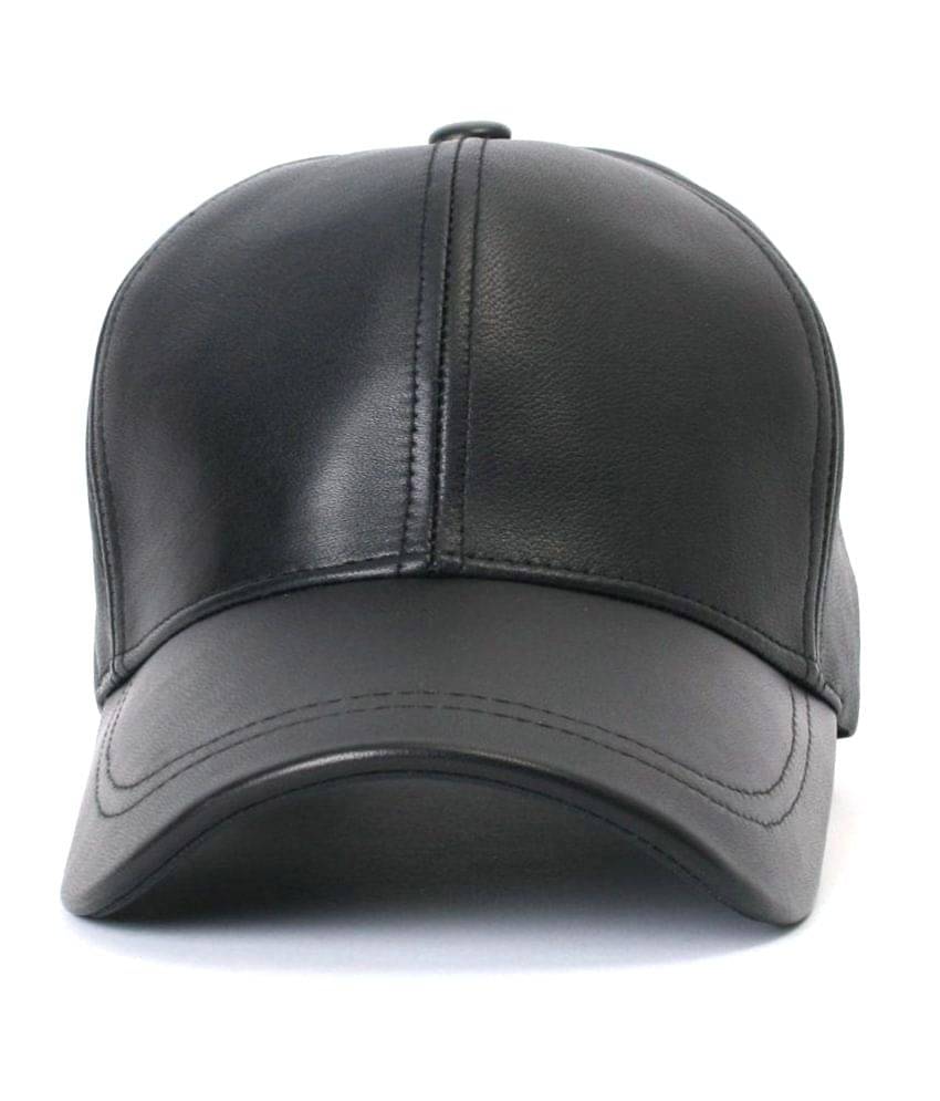     			Babji Black Plain Polyester Caps