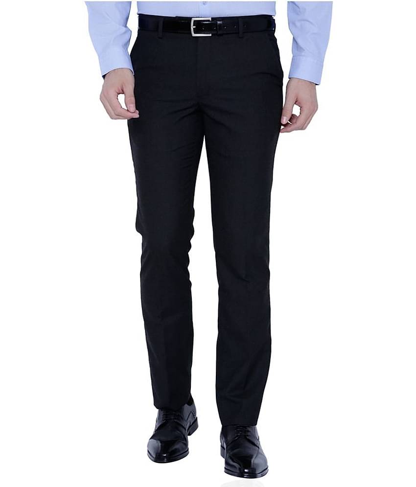 Black Coffee Black Regular Flat Trousers