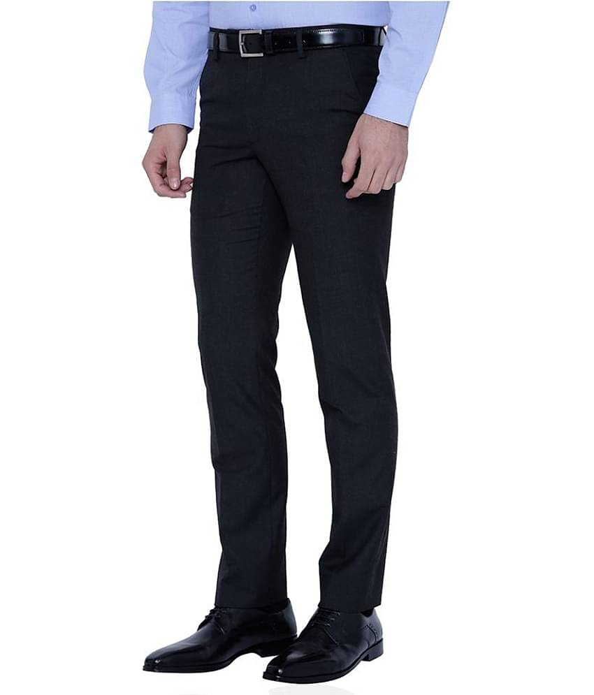 Black Coffee Black Regular Flat Trousers