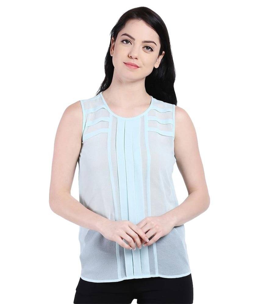 Style Quotient by NOI Women's Georgette Regular Top ( Blue ) Style Quotient by NOI Women's Georgette Regular Top ( Blue )