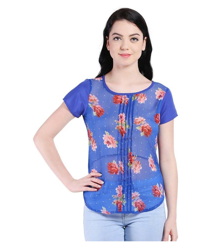 Style Quotient by NOI Women's Polyester Regular Top ( Blue ) Style Quotient by NOI Women's Polyester Regular Top ( Blue )
