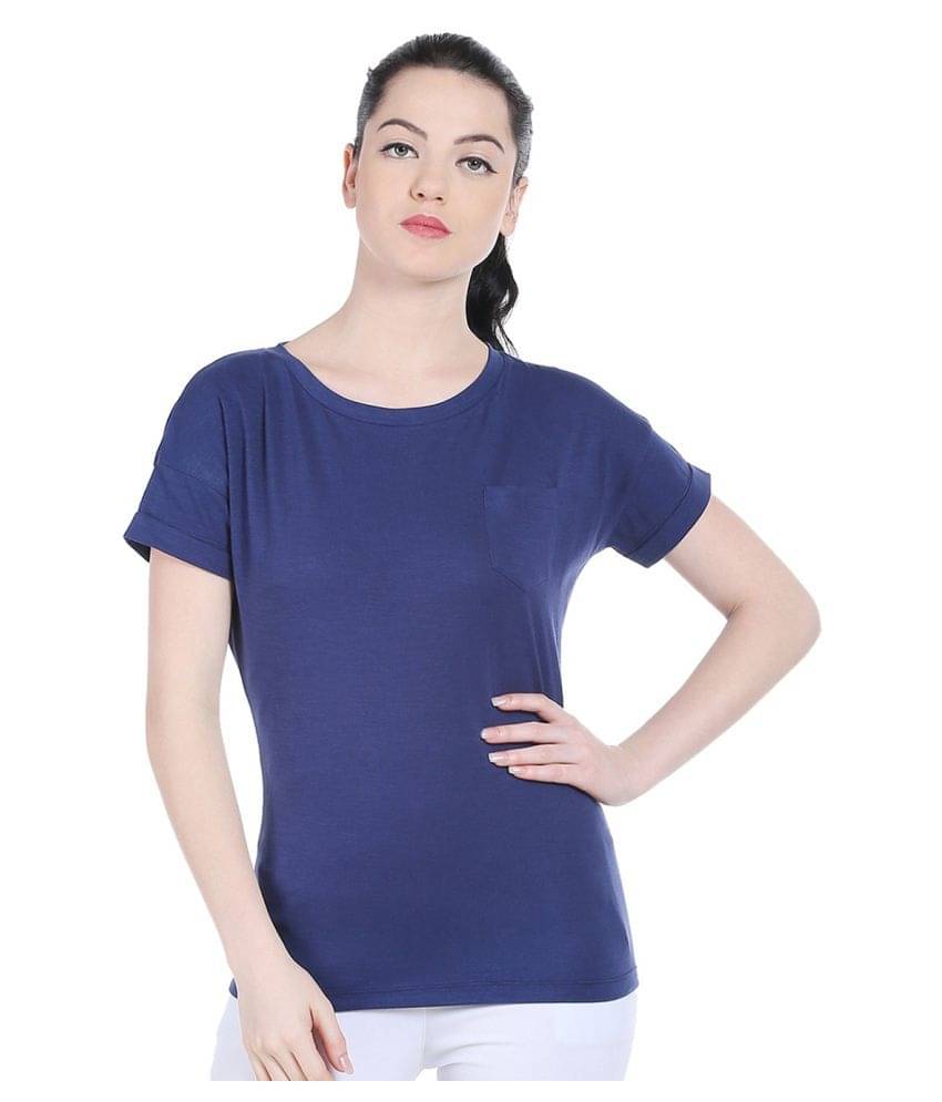 Style Quotient by NOI Women Cotton Regular Fit Round Neck T-Shirt ( Navy ) Style Quotient by NOI Women Cotton Regular Fit Round Neck T-Shirt ( Navy )
