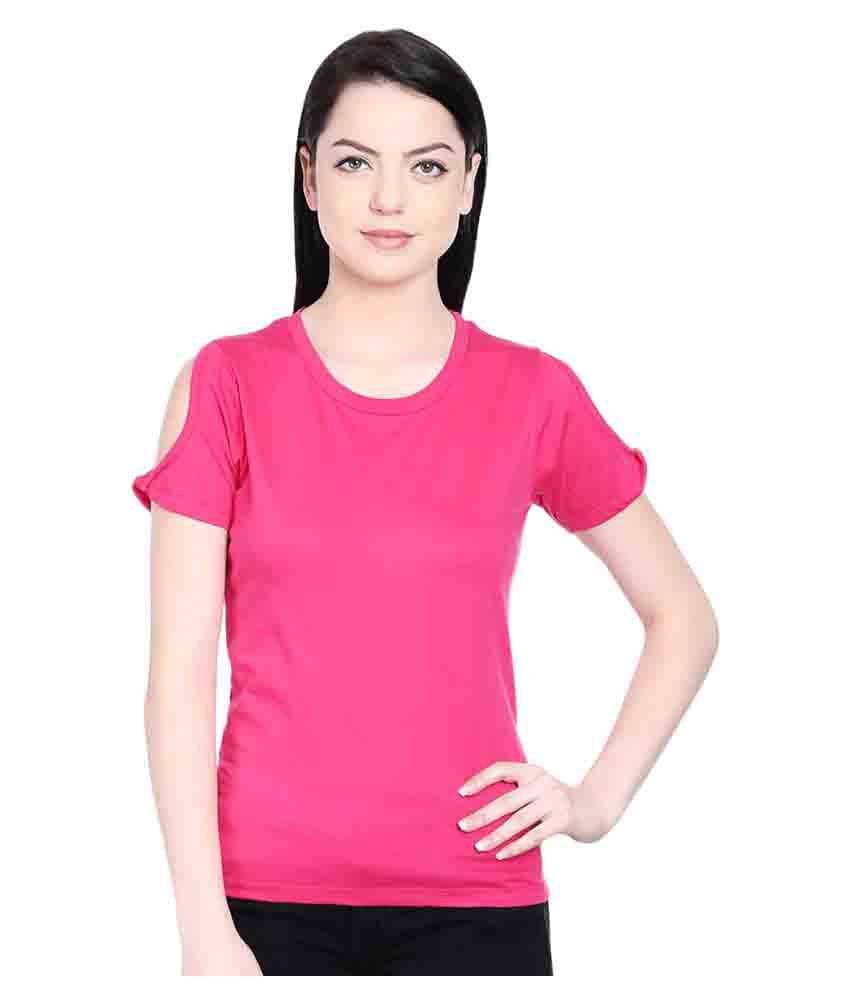 Style Quotient by NOI Women Cotton Regular Fit Round Neck T-Shirt ( Pink ) Style Quotient by NOI Women Cotton Regular Fit Round Neck T-Shirt ( Pink )