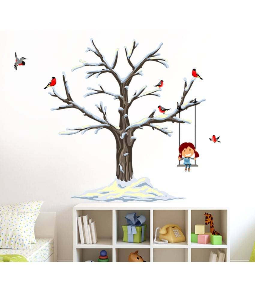     			HappySticky Winter Vinyl Multicolour Wall Stickers