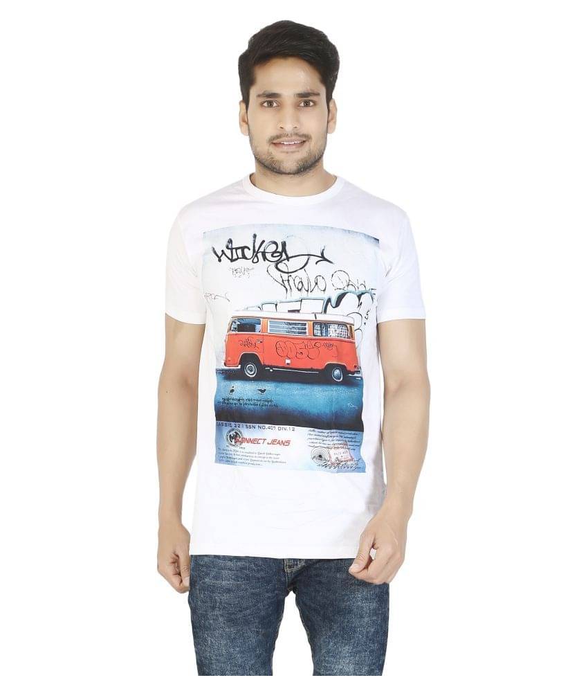     			Awack White Round T-Shirt