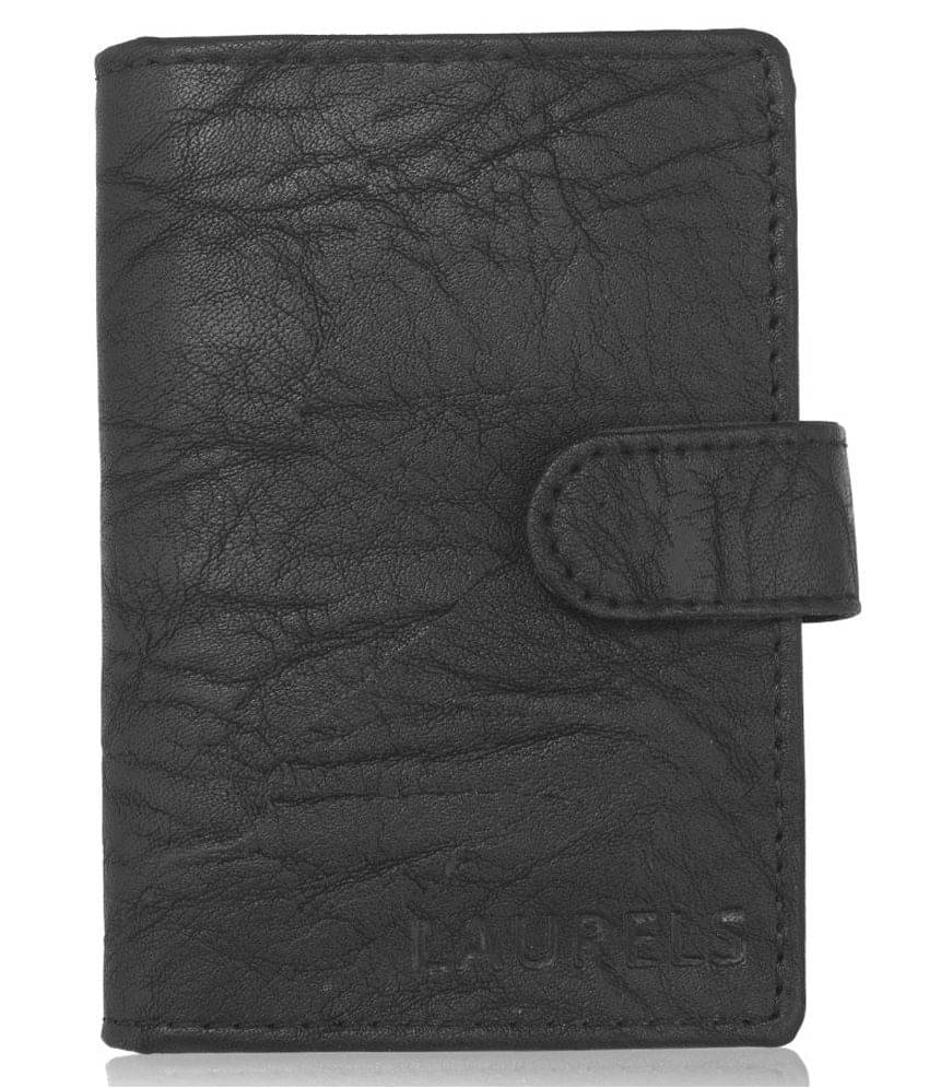     			Laurels Faux Leather Black Casual Short Wallet