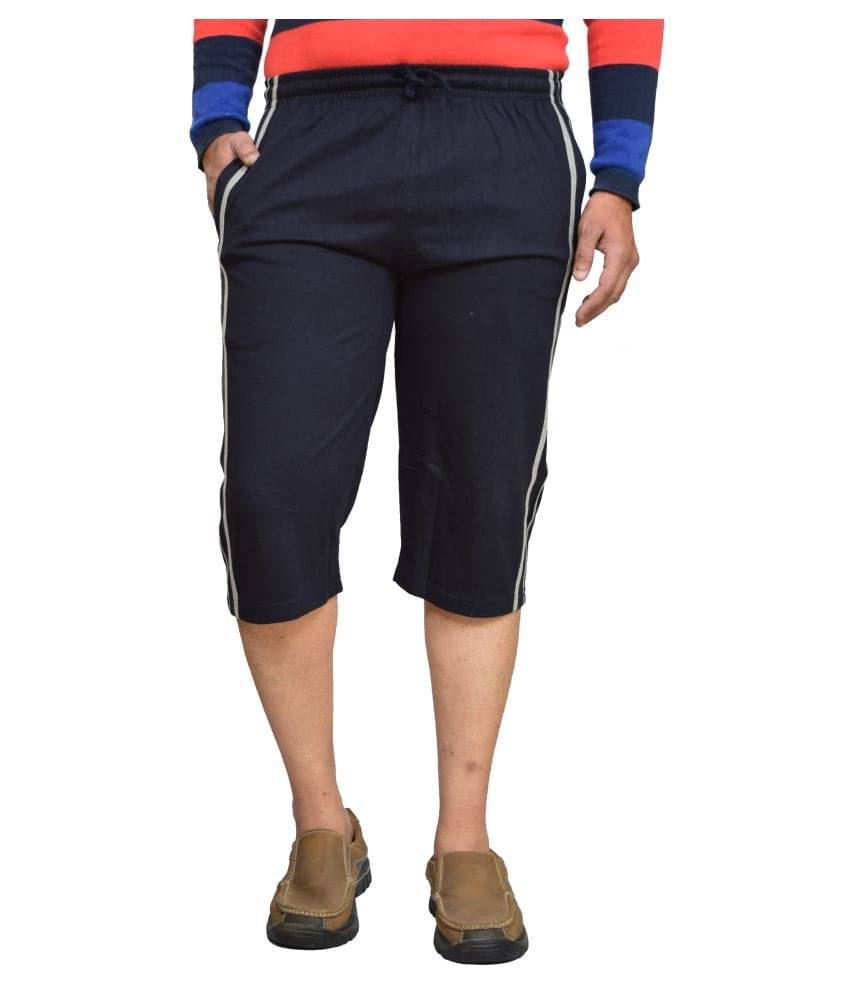 British Terminal Navy Blue Cotton Men's Three-Fourths ( Pack of 1 ) British Terminal Navy Blue Cotton Men's Three-Fourths ( Pack of 1 )