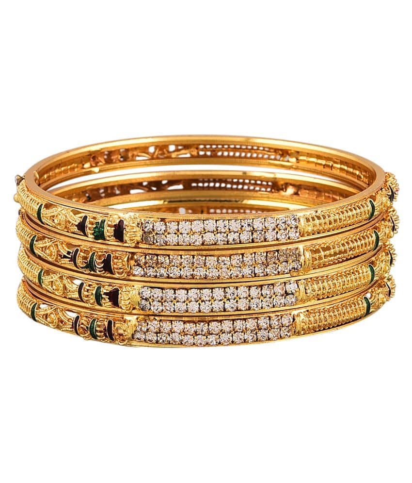 Zeneme Best Selleing Gold Plated Brass Bangles Jewellery For Women / Girls (2.4) - Bangles & Bracelets | Buy online on ZillyBuy