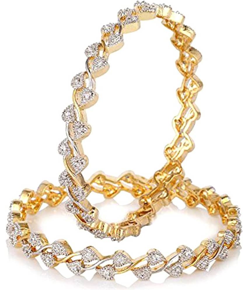 Zeneme Leaf Shaped Golden Bangles for Women
