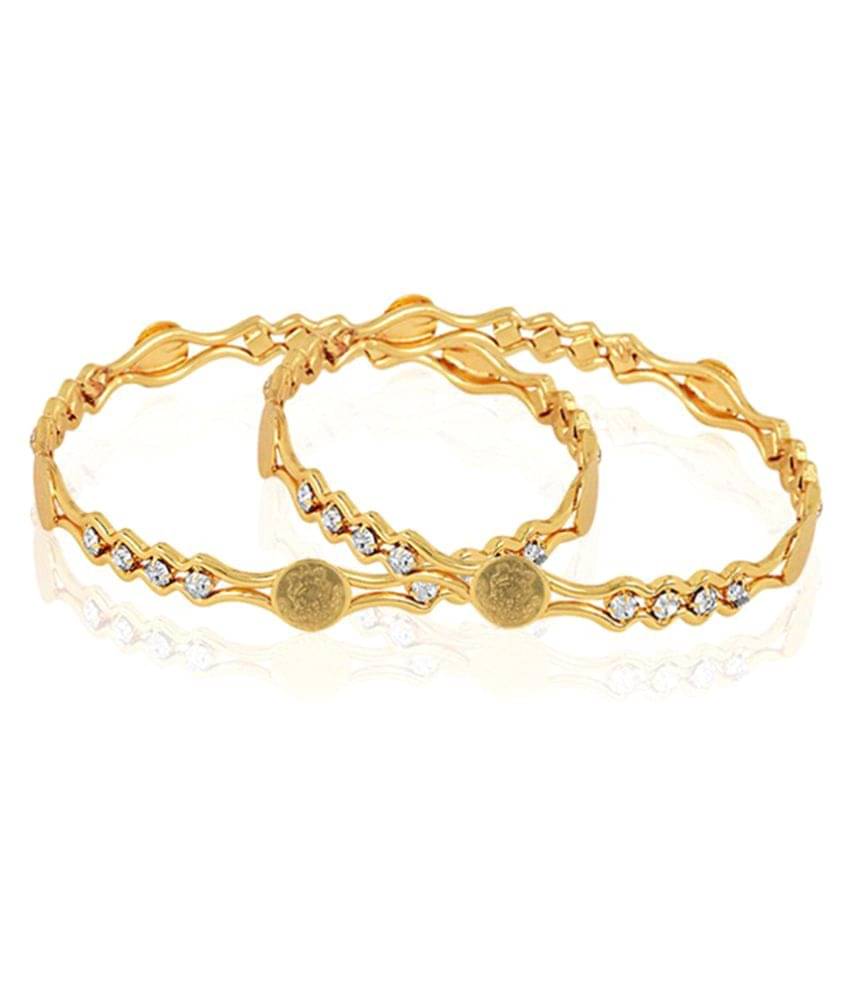 Zeneme Golden Temple Coin Designer Gold Plated Bangles Set Zeneme Golden Temple Coin Designer Gold Plated Bangles Set