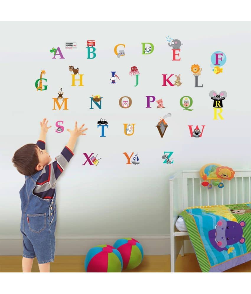 Decor Villa ABCD Vinyl Multicolour Wall Stickers