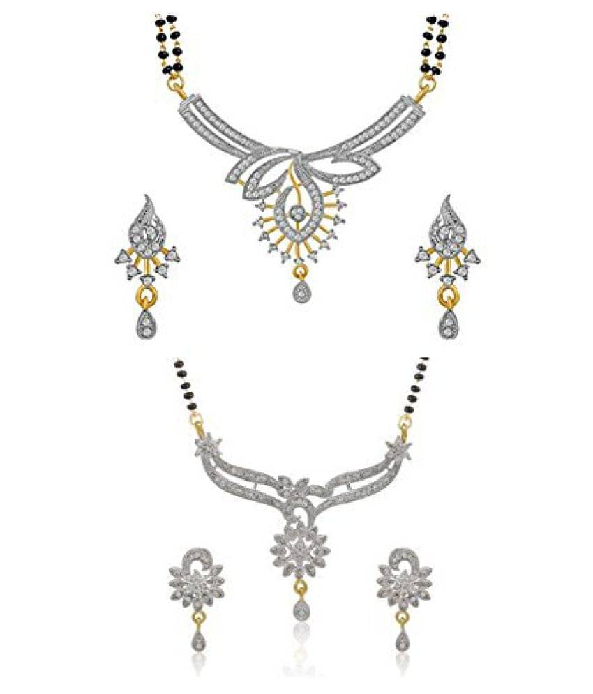     			Youbella Combo Of 2 Gold Plated Mangalsutra With Earrings Set