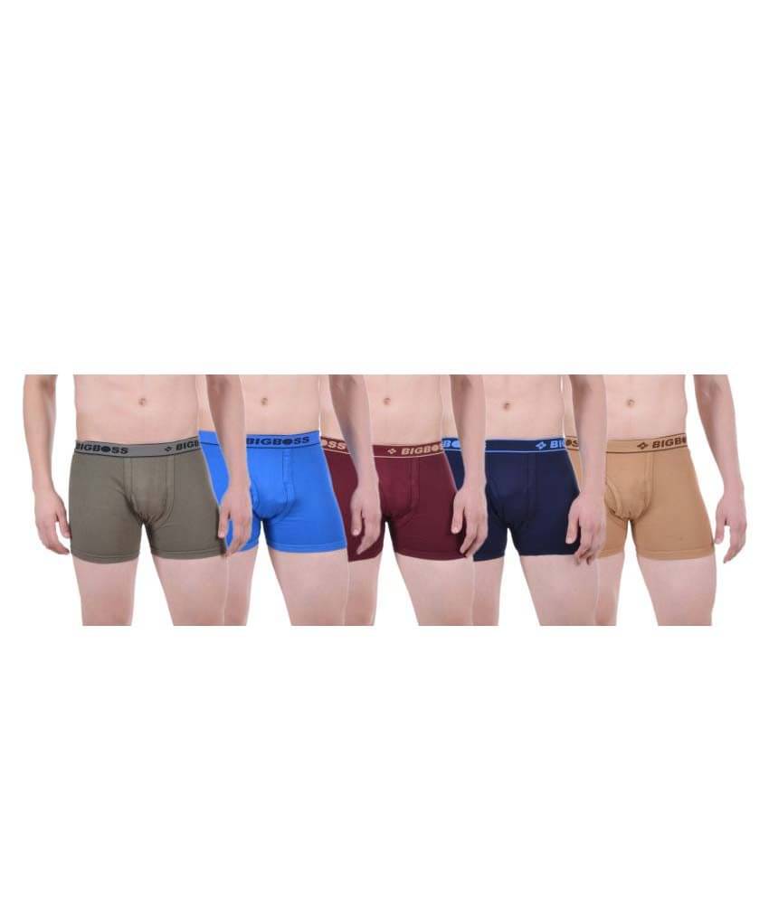 Dollar Bigboss Men's Pack of 5 Solid Combed Cotton Interlock Trunk (Colour May Vary) Dollar Bigboss Men's Pack of 5 Solid Combed Cotton Interlock Trunk (Colour May Vary)