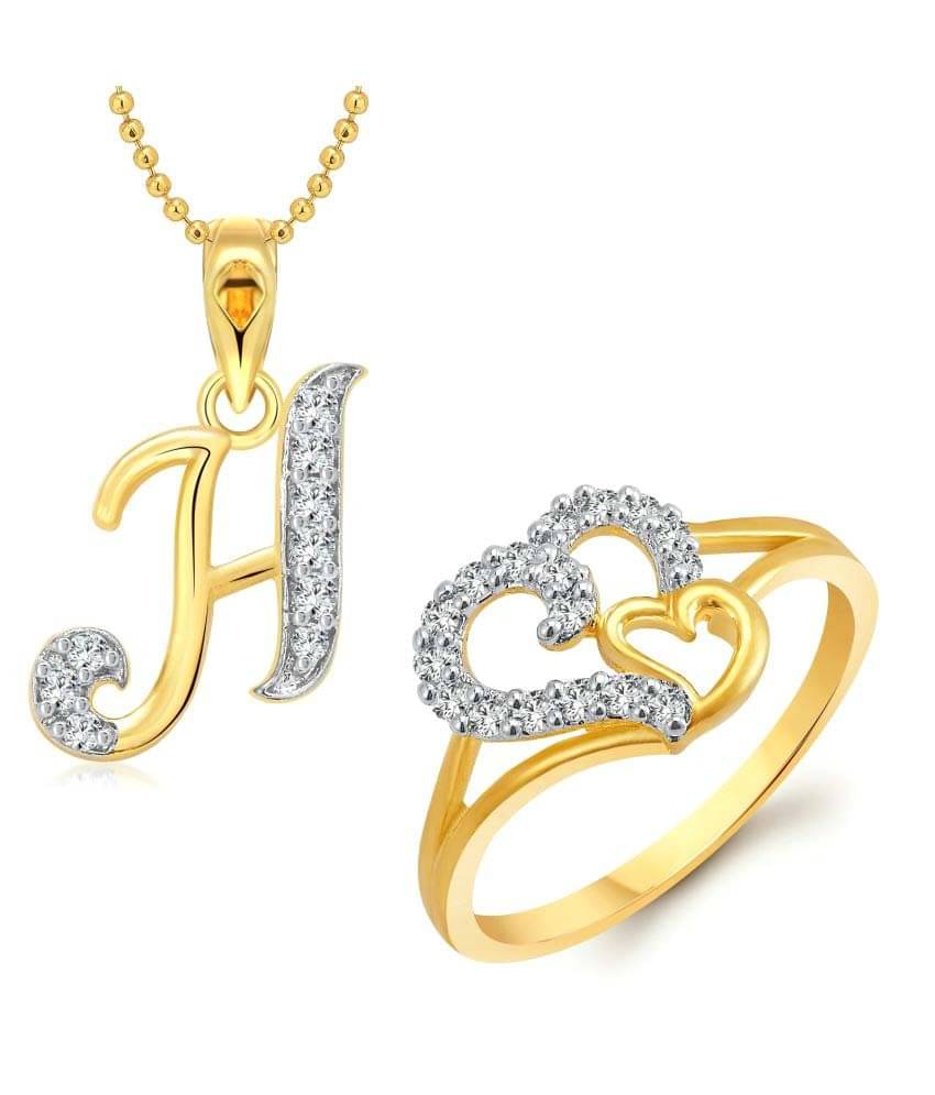     			Vighnaharta Golden Alloy Combo of Ring With Pendant