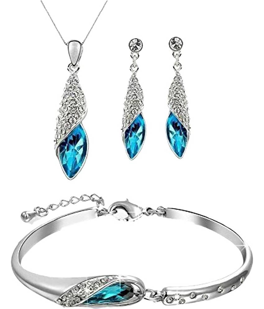 YOUBELLA Blue Bangle Set ( Pack of 1 )