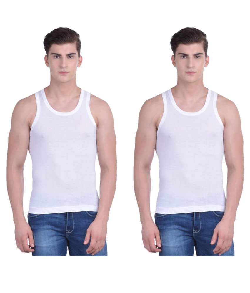 Force NXT Pack of 2 Cotton Sleeveless vest For Men ( White ) - Nightwear & Loungewear | Buy online on ZillyBuy