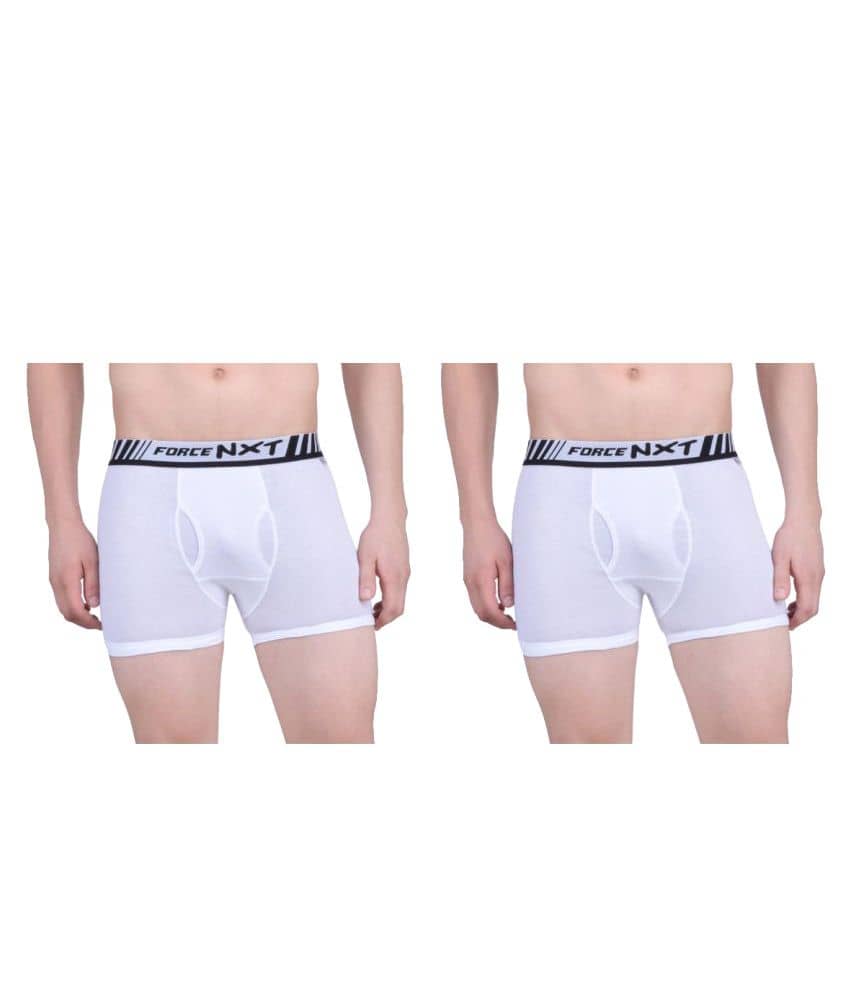 Force NXT Pack of 2 Cotton Trunks For Men's ( White )
