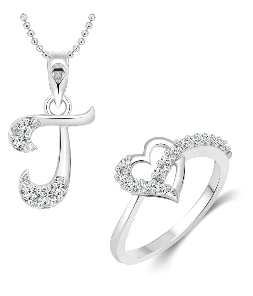     			Vighnaharta Silver Alloy Combo of Ring With Pendant