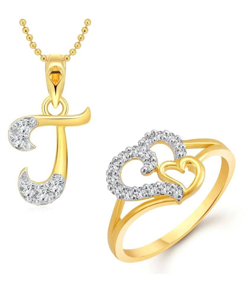     			Vighnaharta Golden Alloy Combo of Ring With Pendant