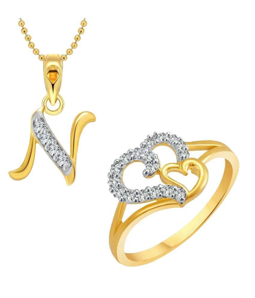 Vighnaharta Golden Alloy Combo of Ring With Pendant Vighnaharta Golden Alloy Combo of Ring With Pendant