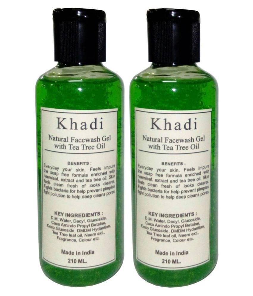     			Khadi Herbal Natural Tea Tree Gel Face Wash 210 ml Pack of 2