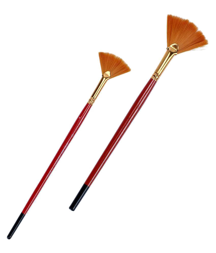 Vardhman Artist Weldon Fan Brush No 2 and 6, Golden Taklon Bristles and Ferrule - Stationery | Buy online on ZillyBuy