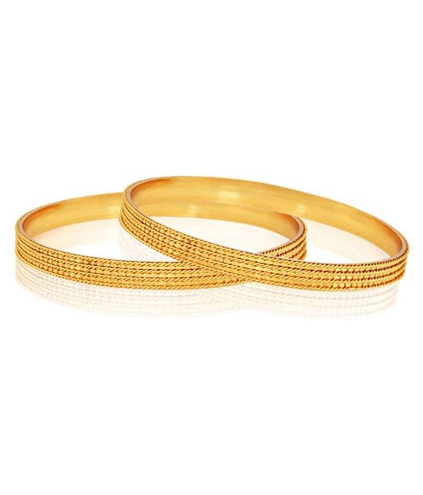 Zeneme Golden Alloy Bangle Set for Women Zeneme Golden Alloy Bangle Set for Women