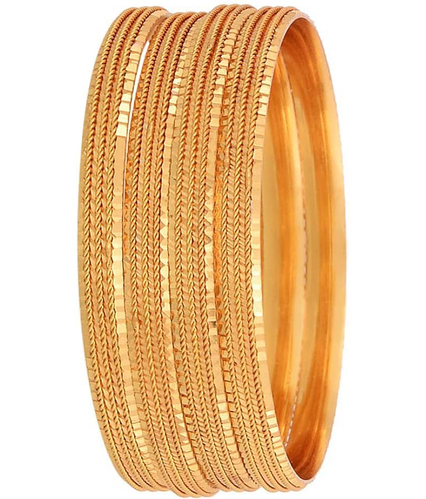 Zeneme Golden Alloy Bangles Set of 4 - Bangles & Bracelets | Buy online on ZillyBuy