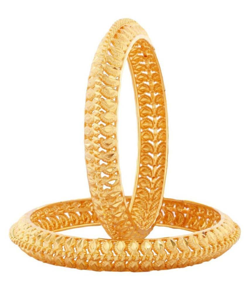 Zeneme Gold Plated Brass Bangle Set - Bangles & Bracelets | Buy online on ZillyBuy