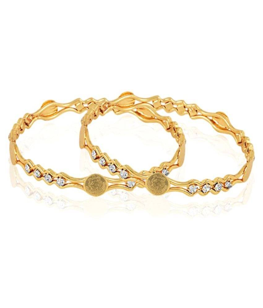     			Zeneme Golden Temple Coin Designer Gold Plated Bangles Set