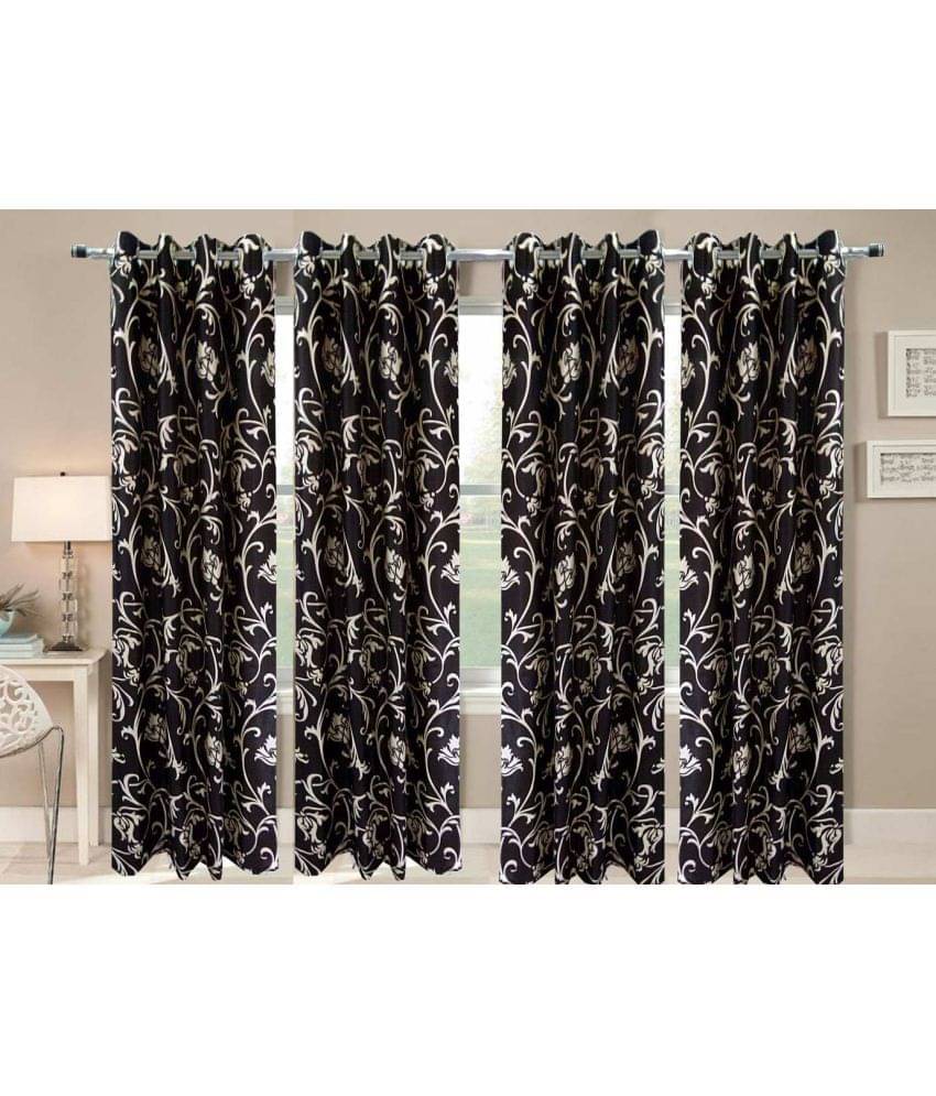 Stella Creations Set of 4 Long Door Eyelet Curtains Printed Brown Stella Creations Set of 4 Long Door Eyelet Curtains Printed Brown