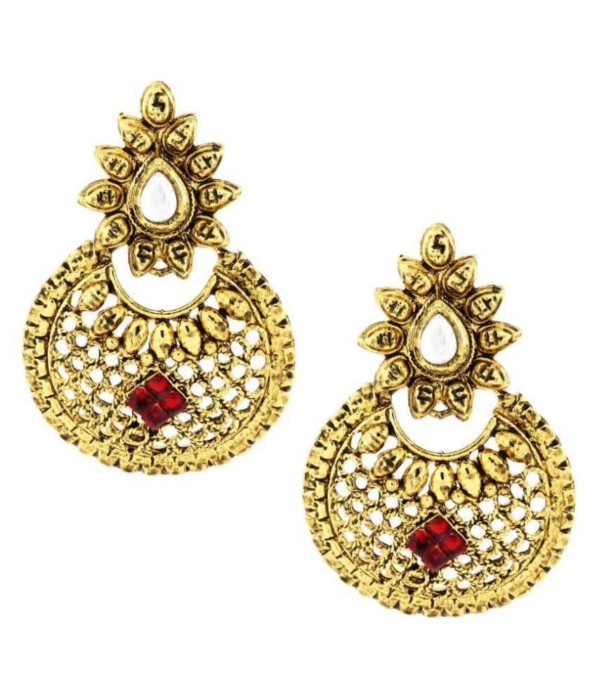 The Jewelbox Golden Chandeliers - Earrings | Buy online on ZillyBuy