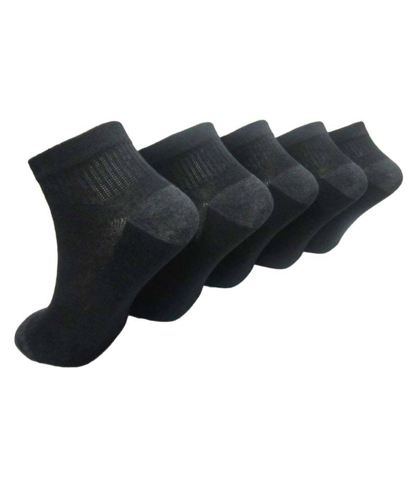     			Tahiro Black Cotton Formal Ankle Length Socks