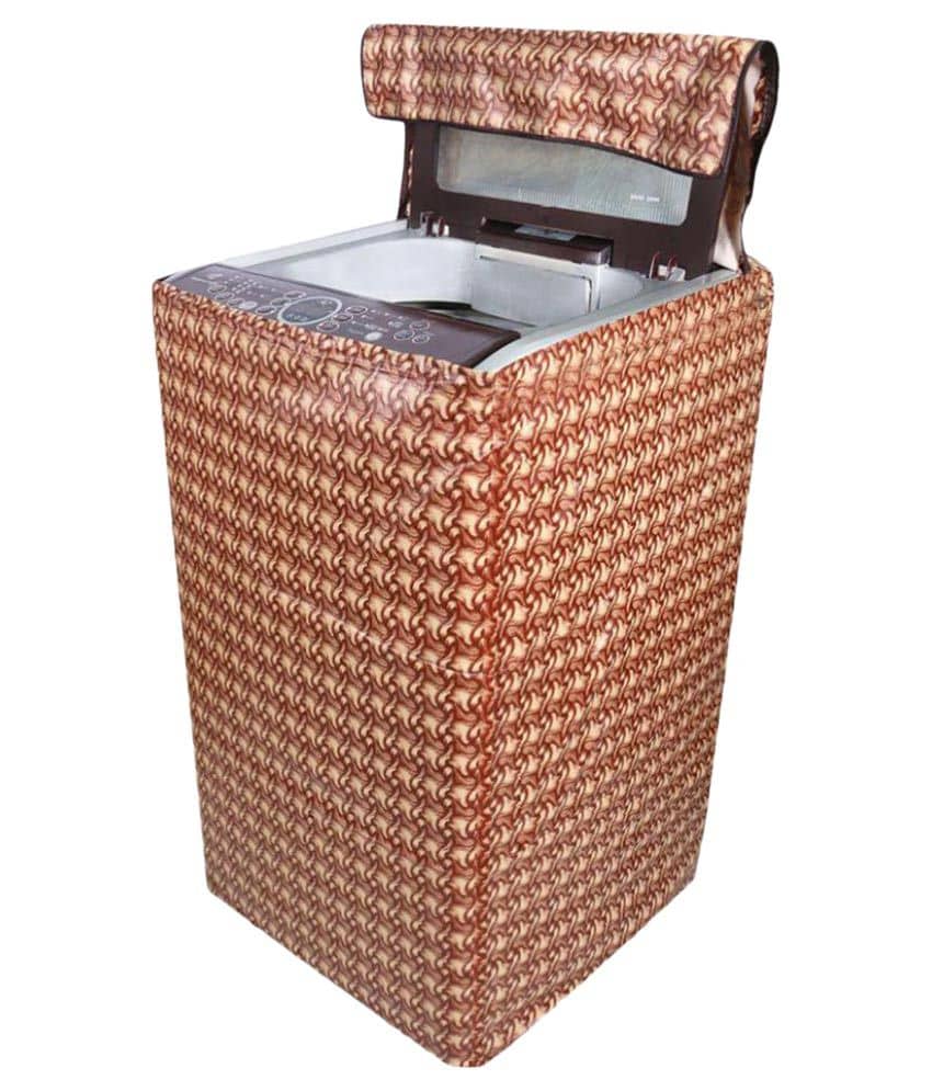 E-Retailer Single PVC Brown Wooden Texture Design Top Load 5KG To 8KG Washing Machine Covers