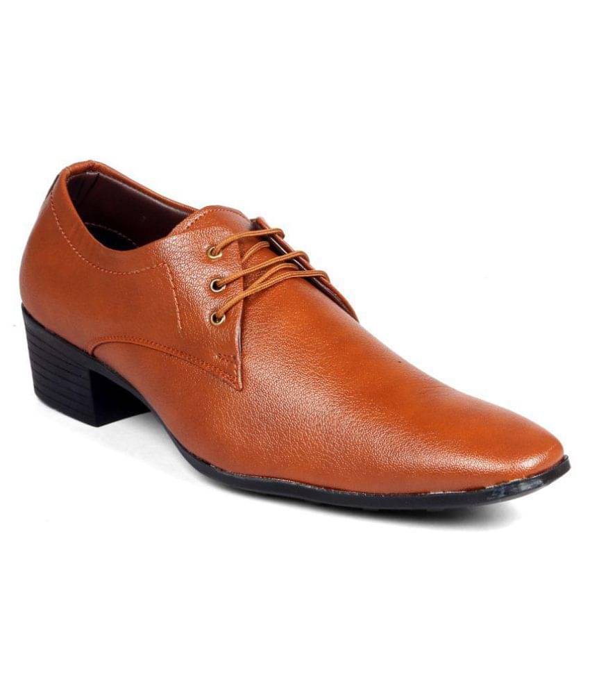     			BXXY Tan Men's Derby Formal Shoes
