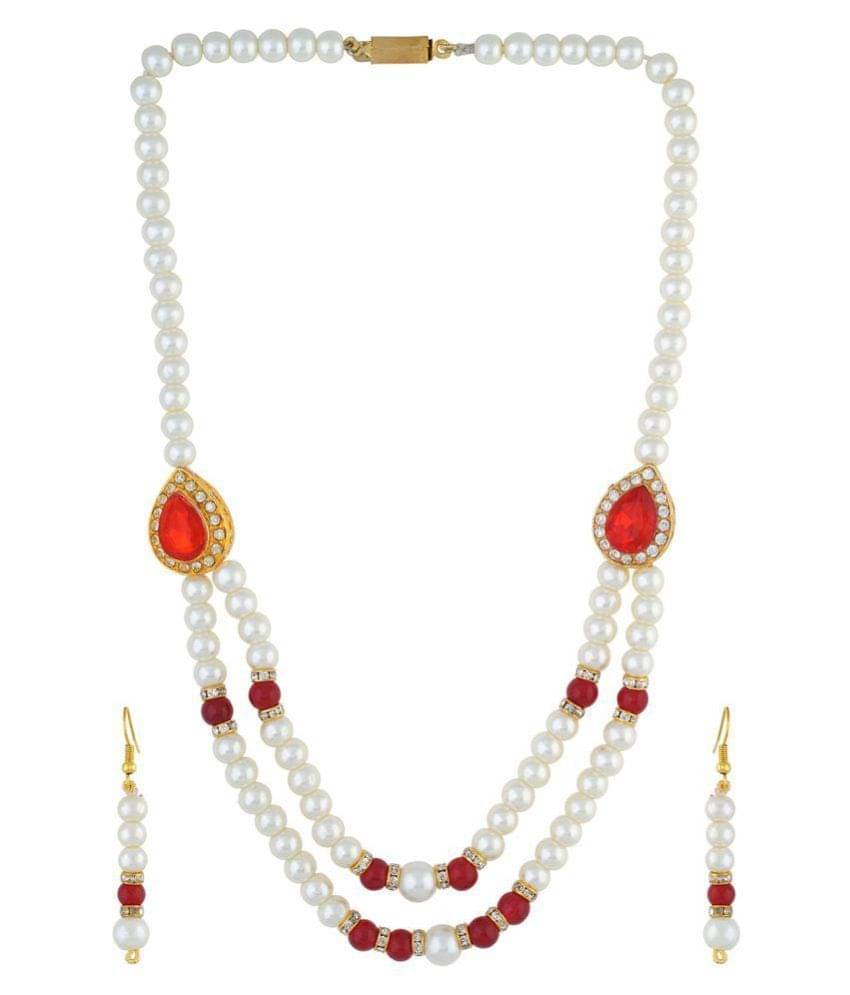 Vishakapearlsandjewellers Multicolour Necklace Set     			Vishakapearlsandjewellers Multicolour Necklace Set