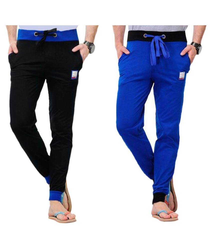 FeelBlue Multi Cotton Trackpants Pack of 2 FeelBlue Multi Cotton Trackpants Pack of 2