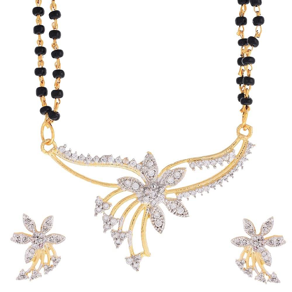     			Zeneme Alloy American Diamond Mangalsutra Set
