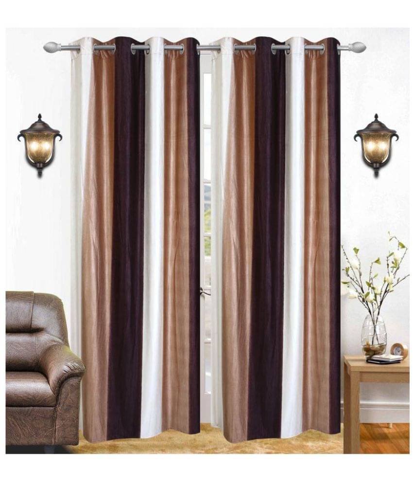     			Tanishka Fabs Blackout Curtain 7 ft ( Pack of 2 ) - Brown