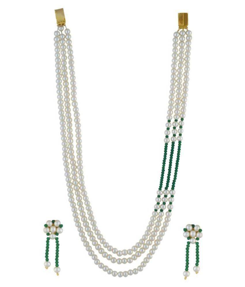 Vishakapearlsandjewellers Multicolour Alloy Necklace Set     			Vishakapearlsandjewellers Multicolour Alloy Necklace Set