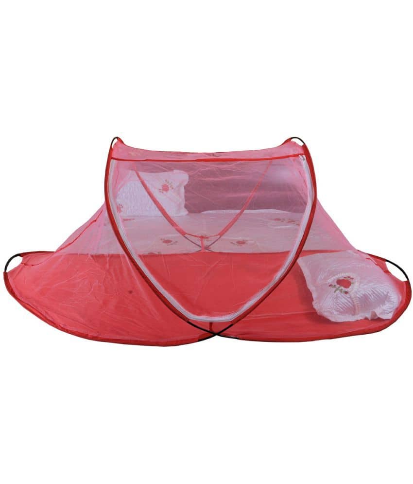 Riddhi Mosquito Net, Machardani Single Red Stripes Mosquito Net, Machardani