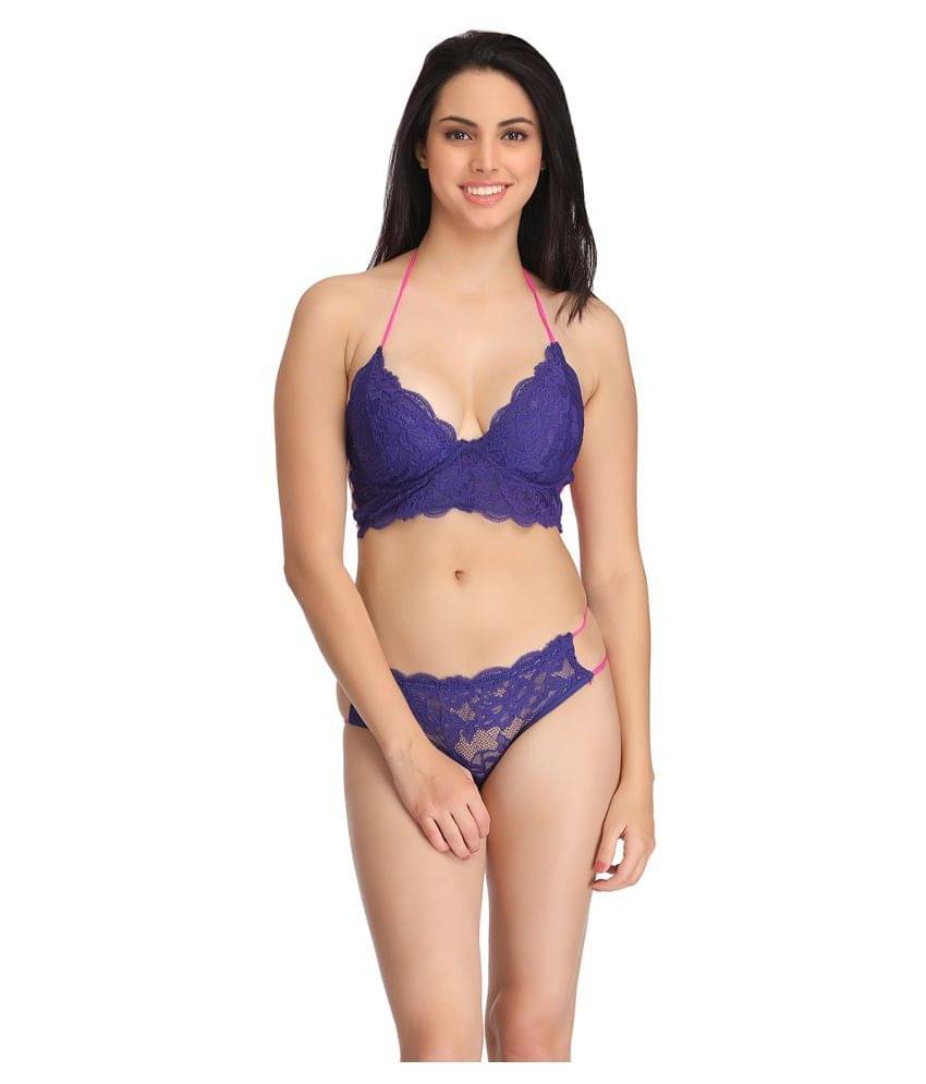     			Clovia Net/Mesh Plunge Bra