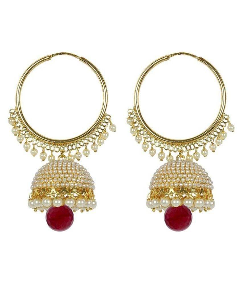     			YouBella Jewellery Traditional Gold Plated Jhumki Earrings