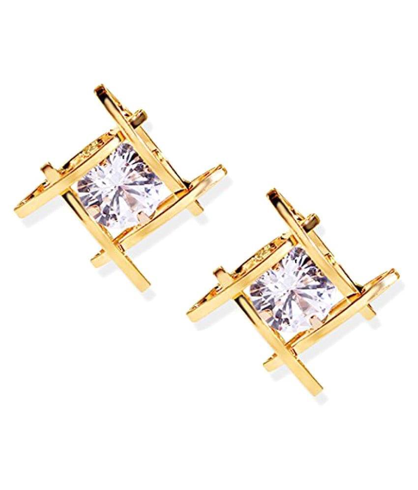     			YouBella Golden Alloy Studs Earring