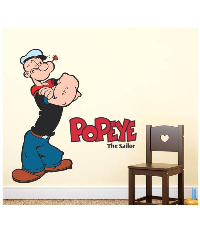     			Happy Sticky Popeye Vinyl Multicolour Wall Stickers