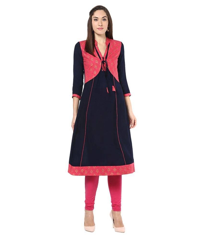     			StyleStone Red Rayon Anarkali Kurti