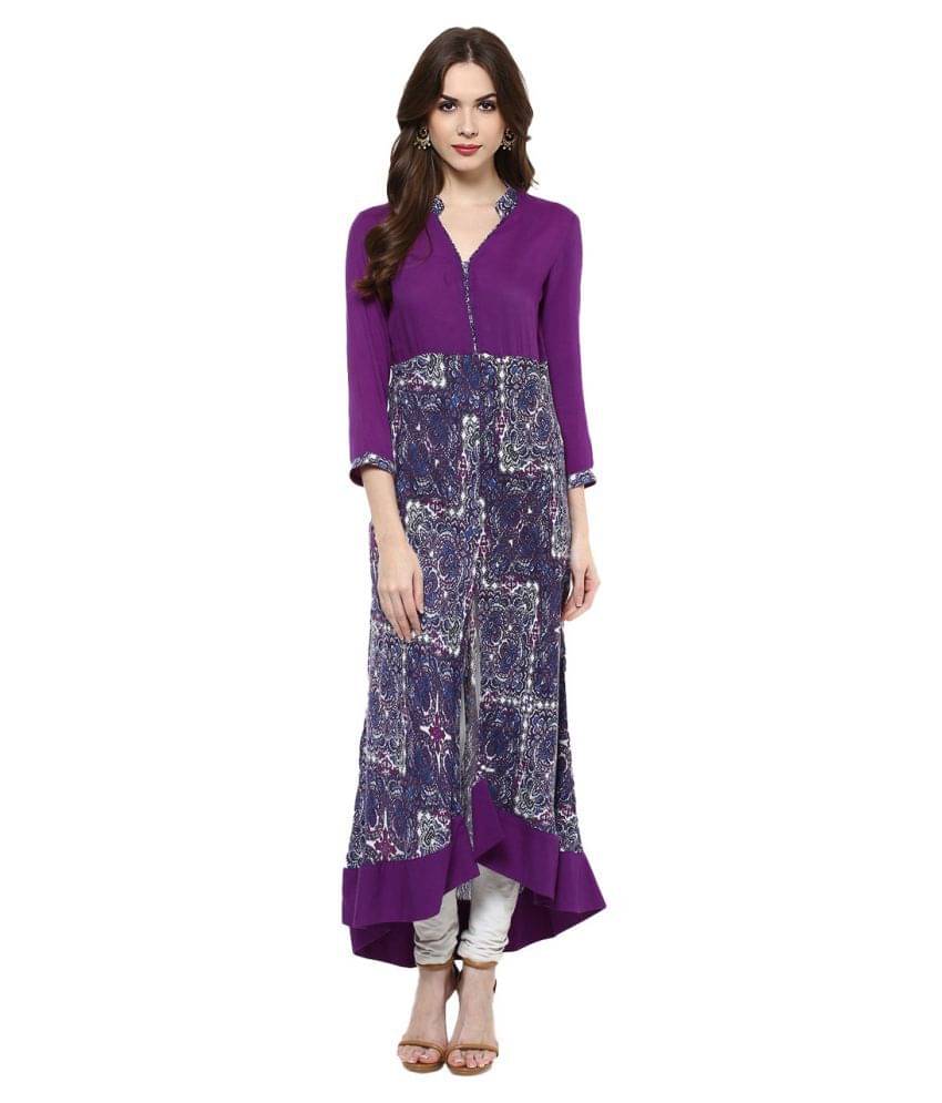     			StyleStone - Multicolor Rayon Women's Asymmetrical Kurti