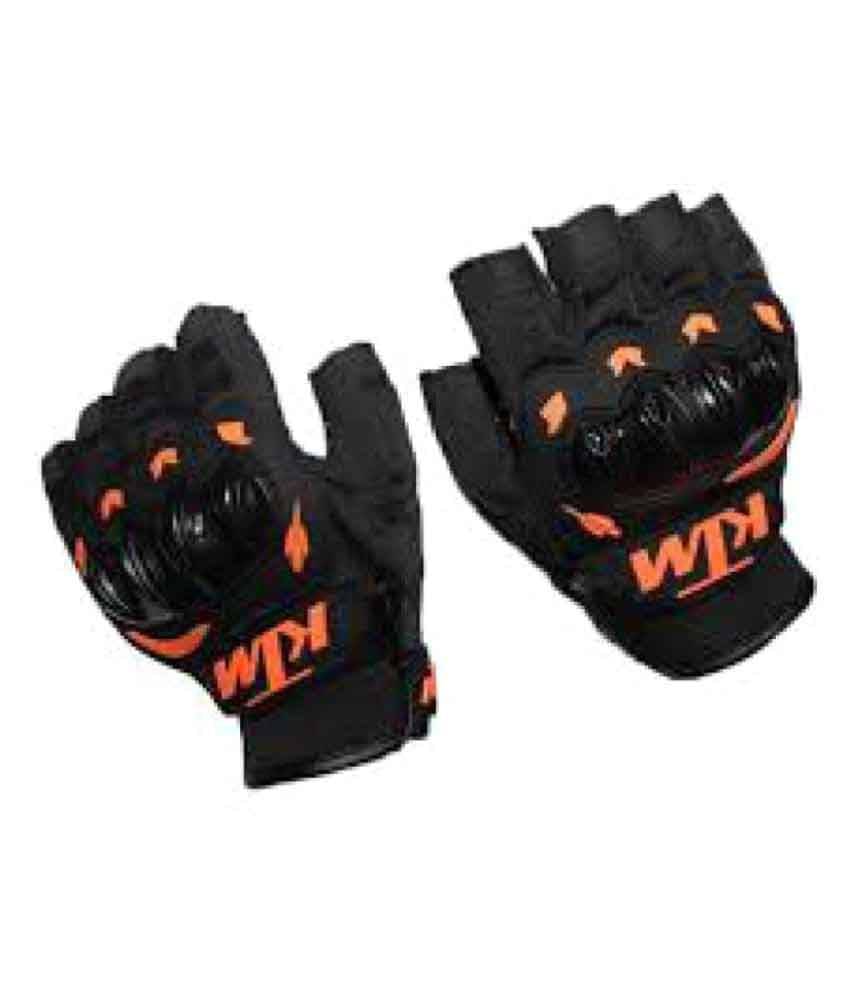     			KTM Biker Riding Hand Gloves Half - Black
