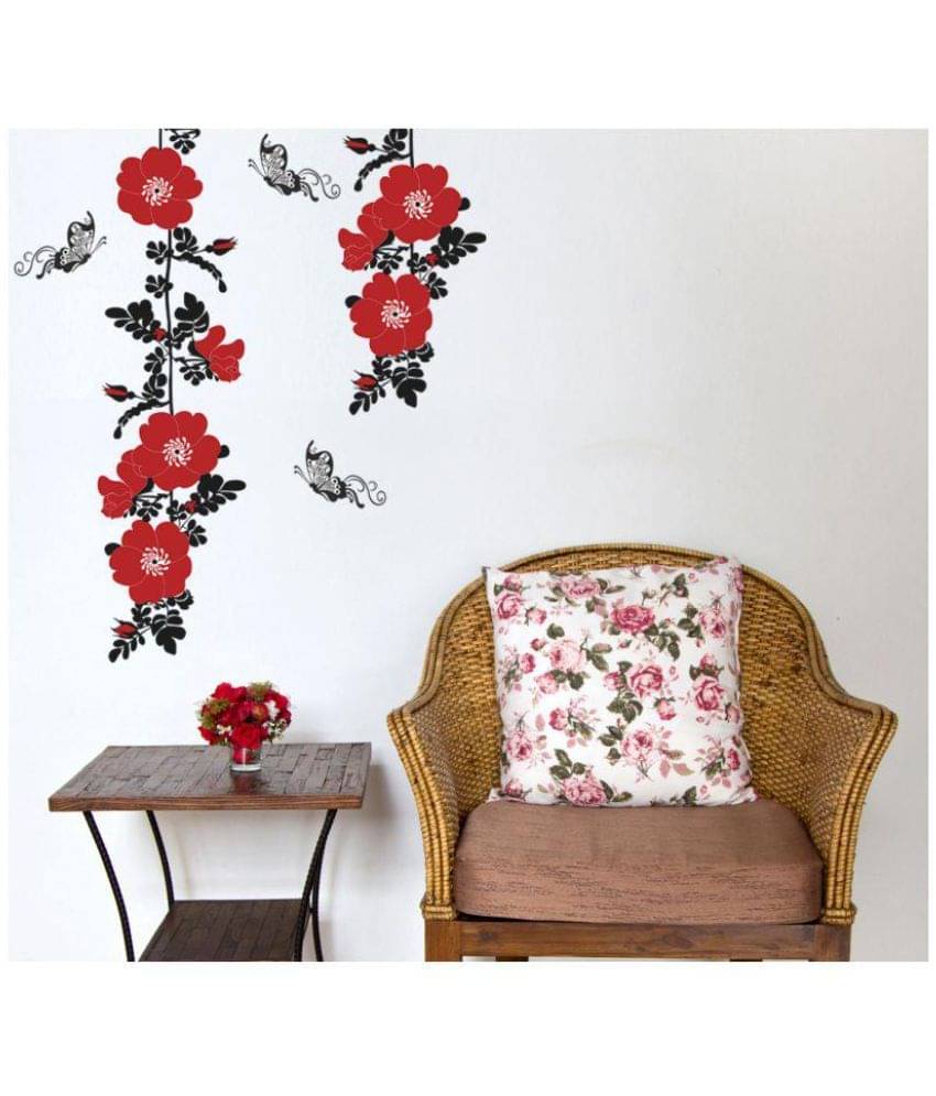     			Happy Sticky Flower Wall Sticker Vinyl Multicolour Wall Stickers