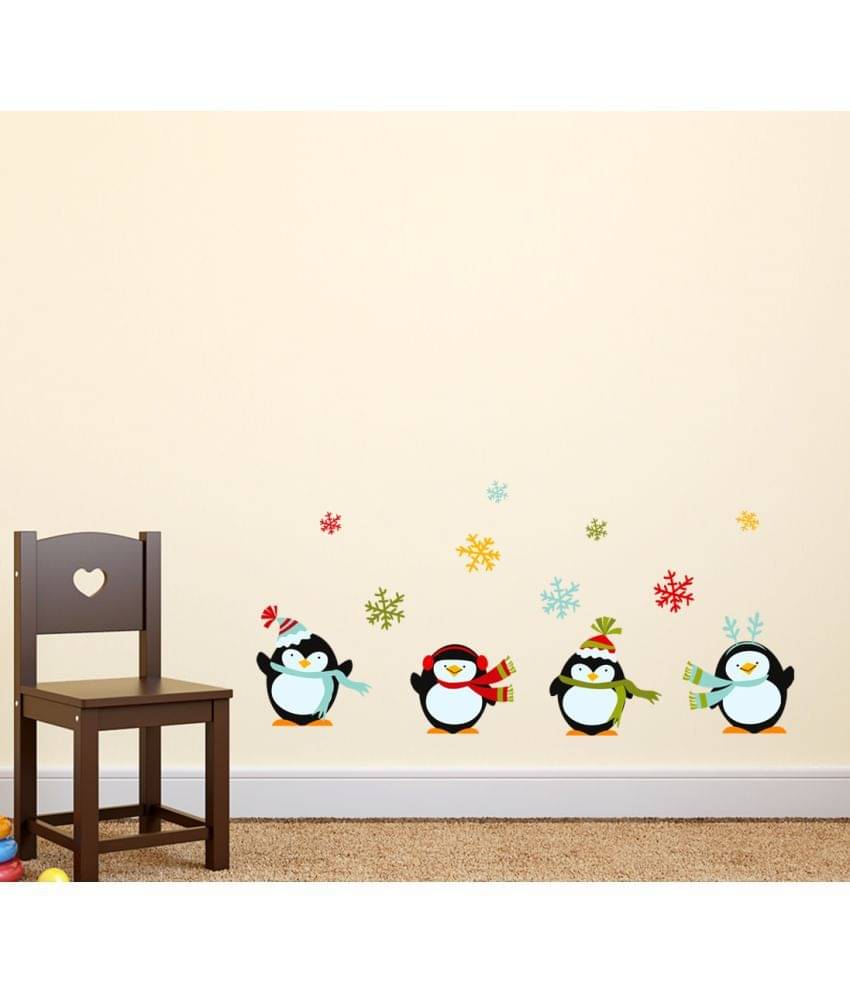     			Happy Sticky Penguin Multicolour Wall Stickers